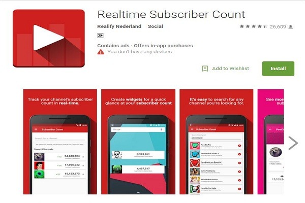 Where to find  real-time subscriber counter