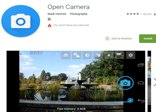 Программа open camera для андроид