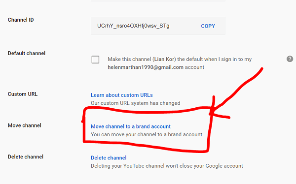Move your  channel from one Brand Account to another